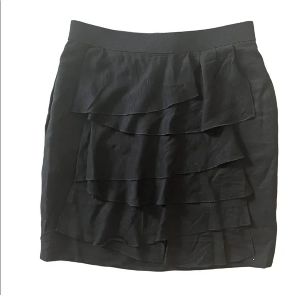 NWT BCBGMaxAzria Black Layered Ruffle Mini Skirt Y2K Inspired Party Dressy Chic